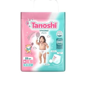 Купить: Tanoshi 22 шт трусики-подгузники размер L 9-14 кг