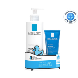 Купить: La Roche-Posay Lipikar набор 400 мл молочко без отдушки + 100 мл гель для душа очищающий