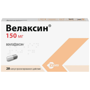 Купить: Велаксин 150 мг 28 шт капсулы пролонгированного действия