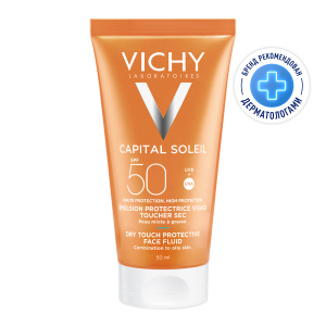 Купить: Vichy Capital Soleil 50 мл эмульсия солнцезащитная матирующая  для кожи лица SPF 50