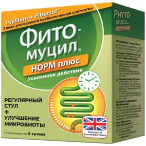 Купить: Фитомуцил Норм Плюс 6 г 10 шт порошок для внутреннего применения