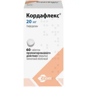 Купить Кордафлекс 20 мг 60 шт таблетки пролонгированного действия покрытые пленочной оболочкой