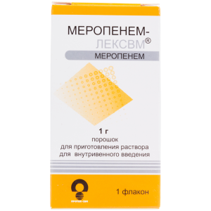 Купить: Меропенем-ЛЕКСВМ 1 г 1 шт порошок для приготовления раствора для внутривенного введения флакон