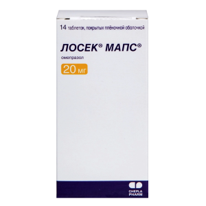 Купить: Лосек МАПС 20 мг 14 шт таблетки покрытые пленочной оболочкой