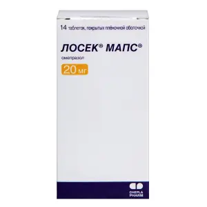 Купить Лосек МАПС 20 мг 14 шт таблетки покрытые пленочной оболочкой