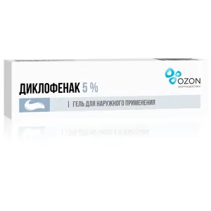 Купить Диклофенак 5 % 50 г гель для наружного применения туба