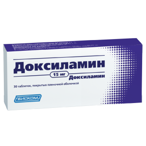 Купить: Доксиламин 15 мг 30 шт таблетки покрытые пленочной оболочкой