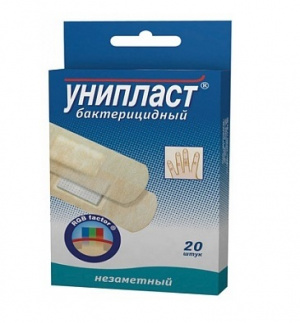 Купить: Унипласт пластырь 1 шт 1,9 см × 7,2 см  влагостойкий