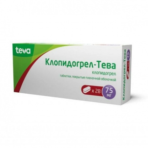 Купить: Клопидогрел-Тева 75 мг 28 шт таблетки покрытые пленочной оболочкой