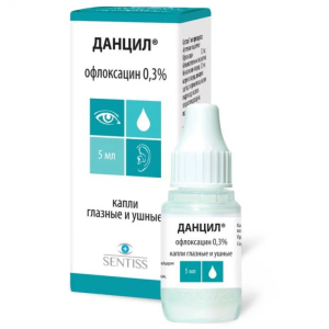 Купить: Данцил 0,3 % 5 мл капли глазные и ушные