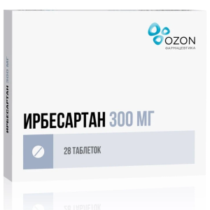 Купить: Ирбесартан 300 мг 28 шт таблетки покрытые пленочной оболочкой