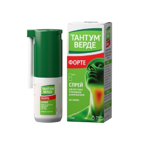Купить: Тантум Верде Форте 15 мл 88 доз спрей 