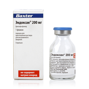 Купить: Эндоксан 200 мг 20 мл 1 шт порошок для приготовления раствора для внутривенного введения флакон