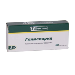 Купить: Глимепирид 2 мг 30 шт таблетки