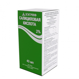 Купить: Салициловая кислота 2 % 40 мл спиртовой раствор для наружного применения