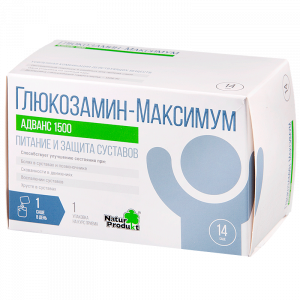 Купить: Глюкозамин Максимум Адванс 1500 10 г 14 шт порошок для приготовления раствора для приема внутрь саше