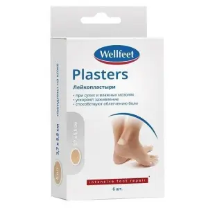 Купить Wellfeet 3,7 см x 5,5 см 6 шт пластырь гидроколлоидный от влажных мозолей