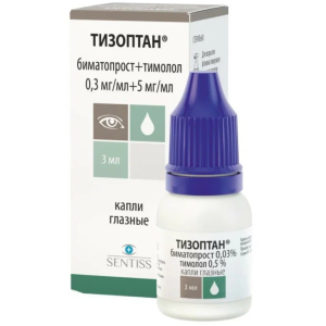 Купить: Тизоптан 0,3 мг+5 мг 3 мл 1 шт капли глазные