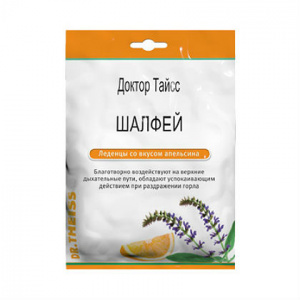 Купить: Доктор Тайсс 50 г леденцы от кашля шалфей и апельсин