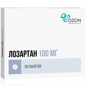Купить Лозартан 100 мг 30 шт таблетки покрытые пленочной оболочкой