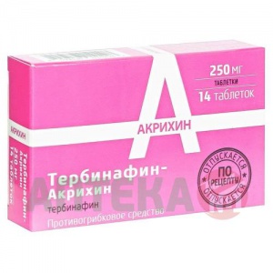 Купить: Тербинафин-Акрихин 250 мг 14 шт таблетки