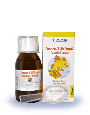 Купить: Эколаб Омега-3 рыбий жир 100 мл жидкость для приема внутрь