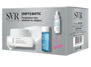 Купить: SVR Пепти Биотик набор гель восстанавливающий матирующий 50 мл + ампула ВЗ Гидра 10 мл + лосьон увлажняющий 30 мл