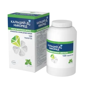 Купить Кальций-Д3 Никомед 120 шт таблетки жевательные мята