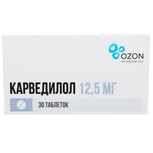 Купить Карведилол 12,5 мг 30 шт таблетки