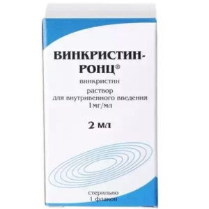 Купить: Винкристин-РОНЦ 1 мг/мл 2 мл раствор для внутривенного введения флакон