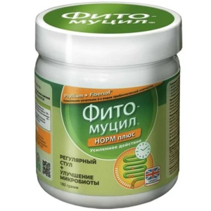 Купить: Фитомуцил Норм Плюс 180 г порошок для приготовления раствора для приема внутрь банка