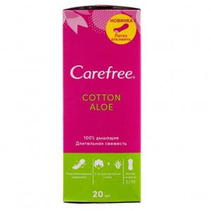 Купить: Carefree Aloe прокладки ежедневные №20 возд-прониц