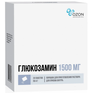 Купить: Глюкозамин 1500 мг 20 шт порошок для приготовления раствора для приема внутрь