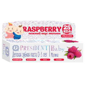 Купить: PresiDent Baby 30 мл паста зубная малина 0+