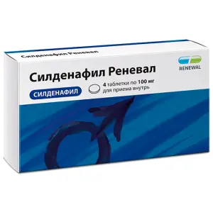 Купить Силденафил Реневал 100 мг 4 шт таблетки покрытые пленочной оболочкой