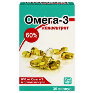 Купить: Реалкапс Рыбий жир Концентрат Омега-3 1000 мг 30 шт капсулы