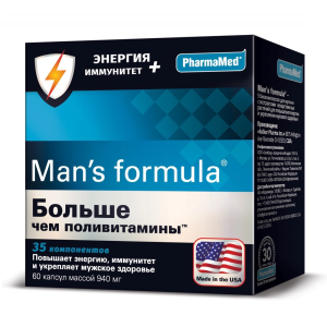 Купить: Man's formula Больше чем поливитамины Энергия и иммунитет 60 шт капсулы