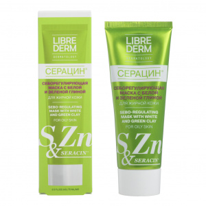 Купить: Librederm Seracin 75 мл маска для лица маска для жирной кожи себорегулирующая с белой и зеленой глиной 