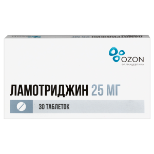 Купить: Ламотриджин 25 мг 30 шт таблетки