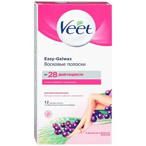 Купить Veet 12 шт полоски восковые для депиляции для нормальной кожи