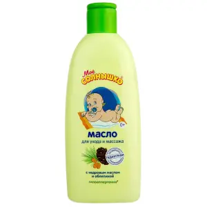 Купить Мое Солнышко 200 мл масло для ухода и массажа младенцев с кедровым маслом и облепихой