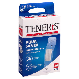 Купить: Teneris Aqua 20 шт пластырь водонепроницаемый с серебром на полимерной основе