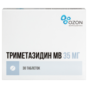 Купить: Триметазидин МВ 35 мг 30 шт таблетки покрытые пленочной оболочкой с модифицированным высвобождением