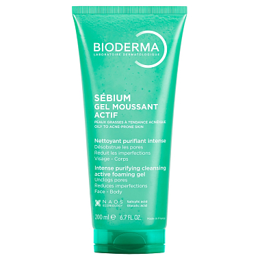 Купить Bioderma Sebium Activ 200 мл гель интенсивного действия очищающий
