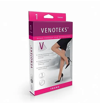 Купить Venoteks чулки 1 класс компрессии размер L Артикул 1C205 бежевые зимние