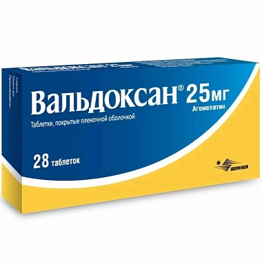 Купить Вальдоксан 25 мг 28 шт таблетки покрытые пленочной оболочкой