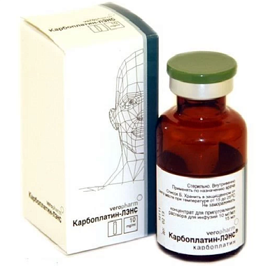 Купить Карбоплатин-ЛЭНС 10 мг / мл 45 мл концентрат для приготовления раствора для инфузий флакон
