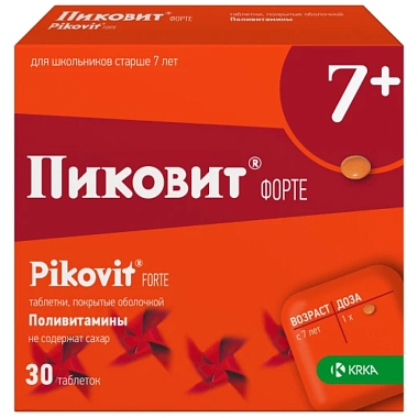 Купить Пиковит Форте 7+ 30 шт таблетки покрытые оболочкой