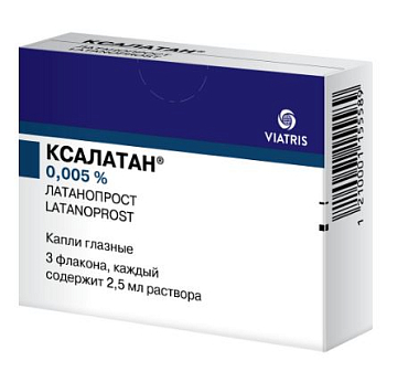 Купить Ксалатан 0,005% 2,5 мл 3 шт капли глазные