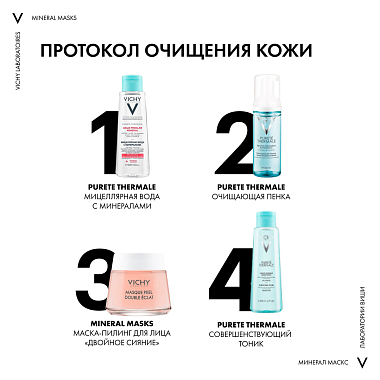 Купить Vichy Purete Thermale 75 мл маска-пилинг минеральная для увлажнения и укрепления кожи лица двойное сияние